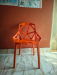 Stylish red ochre colour study chair